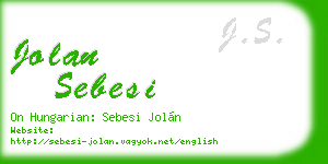 jolan sebesi business card